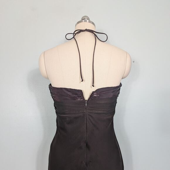 Vintage Betsy Adam Prom Dress Maxi Gown M Brown Y2K 90S Fairy Grunge Empire - Picture 11 of 14
